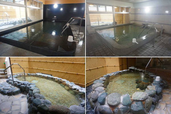 ２種類のの温泉大浴場があり、露天風呂もそれぞれあります