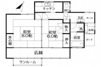 熱海市伊豆山・相模湾遠望する緑深い庭木の中に佇む古民家風中古平家建