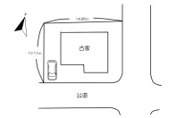 熱海市泉・東南角地に立地する陽当たり良好な古家付売地　約55坪