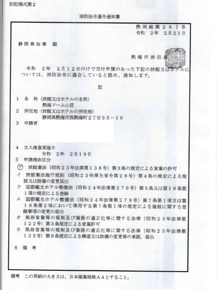 消防法許可