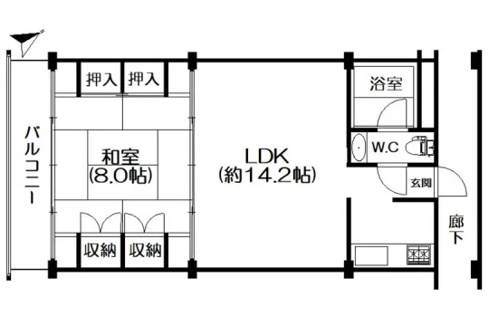 ビラ自然郷マンションD棟・温泉大浴場&戸別温泉のあるMS 3階
