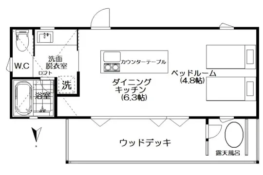 熱海自然郷・山々の借景を楽しめ片流れの屋根が特徴的な温泉付築浅戸建